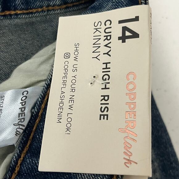 NWT Copper Flash Curvy High Rise Skinny Stretch Comfy Size 14 - Picture 6 of 6
